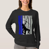 Blue Womens Believe Archery Inspirational Archer G Tシャツ (正面)