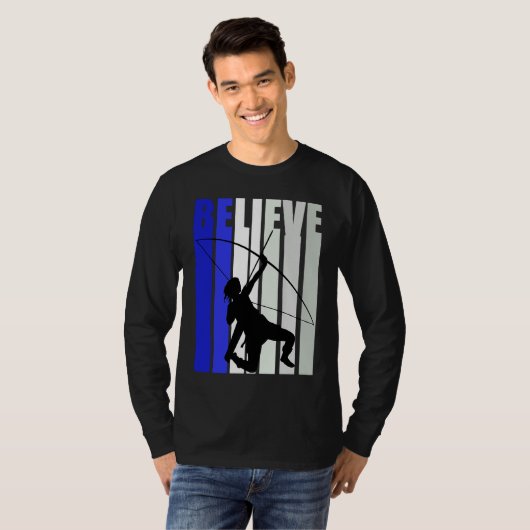 Blue Womens Believe Archery Inspirational Archer G Tシャツ (正面フル)