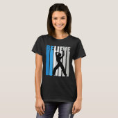 Blue Womens Believe Dance Motivational Retro Graph Tシャツ (正面フル)
