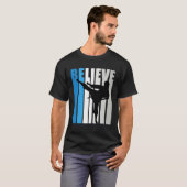 Blue Womens Believe Jiu Jitsu Motivational Retro G Tシャツ (正面フル)