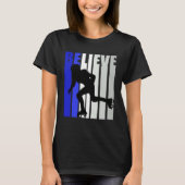 Blue Womens Believe Roller Skating Inspirational S Tシャツ (正面)