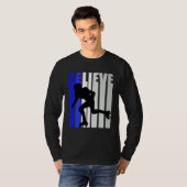 Blue Womens Believe Roller Skating Inspirational S Tシャツ (正面フル)