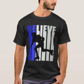 Blue Womens Believe Roller Skating Inspirational S Tシャツ (正面)