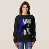 Blue Womens Believe Wrestling Inspirational Squad  スウェットシャツ (正面フル)