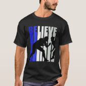 Blue Womens Believe Wrestling Inspirational Squad  Tシャツ (正面)