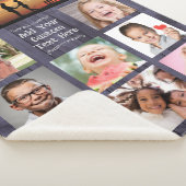 Blue Wood Custom Photo Collage with Text シェルパブランケット (3/4)