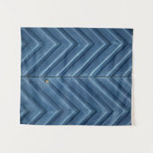 Blue wooden chevron wall タペストリー (正面(横))