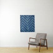 Blue wooden chevron wall タペストリー (インサイチュ)