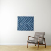 Blue wooden chevron wall タペストリー (インサイチュ(横))