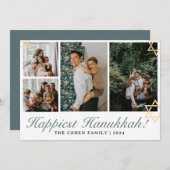 Blue Writhappiest Hanukkahファミリー4枚 シーズンカード (正面/裏面)