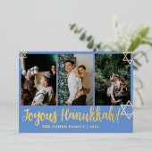 Blue Writhappiest Hanukkahファミリー4枚 箔シーズンカード (立ち正面)