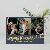 Blue Writhappiest Hanukkahファミリー4枚 箔シーズンカード (立ち正面)