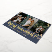 Blue Writhappiest Hanukkahファミリー4枚 箔シーズンカード (回転した状態)