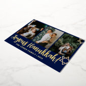 Blue Writhappiest Hanukkahファミリー4枚 箔シーズンカード (回転した状態)