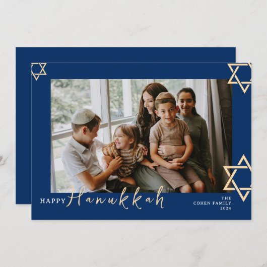 Blue Writhappy Hanukkah家族1枚 シーズンカード (正面/裏面)