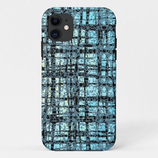 Blue XとOのパターンブラックチェック Case-Mate iPhoneケース (裏面)