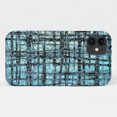 Blue XとOのパターンブラックチェック Case-Mate iPhoneケース (裏面(横))