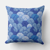 blue yarn ball pattern クッション (正面)
