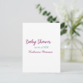 Blue yellow baby shower name date animal ear cute  ポストカード (スタンド正面)