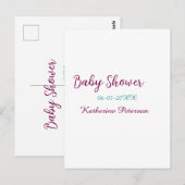 Blue yellow baby shower name date animal ear cute  ポストカード (正面/裏面)