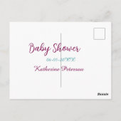 Blue yellow baby shower name date animal ear cute  ポストカード (裏面)