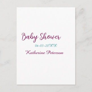Blue yellow baby shower name date animal ear cute  ポストカード