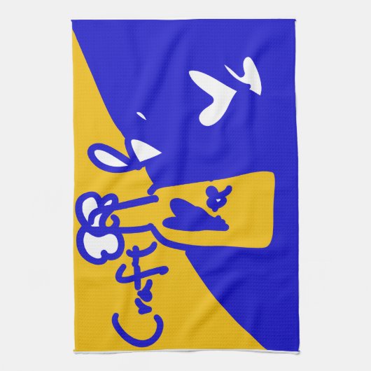 blue&yellow beer キッチンタオル (縦)