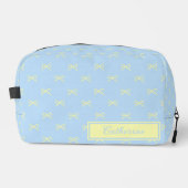 Blue & Yellow Bow Pattern Coquette Cosmetic  ドップキット (正面)