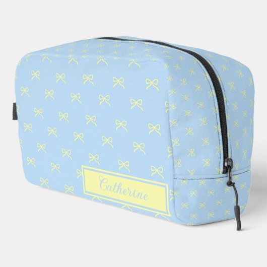 Blue & Yellow Bow Pattern Coquette Cosmetic  ドップキット (右コーナー)