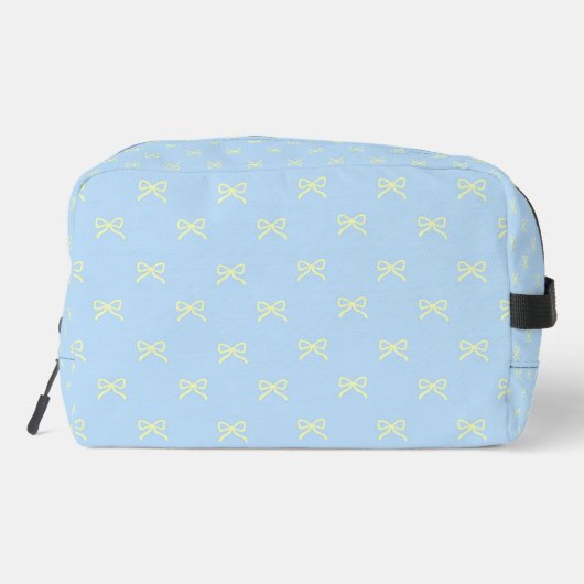 Blue & Yellow Bow Pattern Coquette Cosmetic ドップキット (裏面)