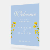 Blue & Yellow buttercup  Acrylic Sign アクリルサイン (傾斜)