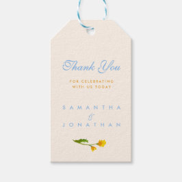 Blue & Yellow buttercup editable wedding ギフトタグ