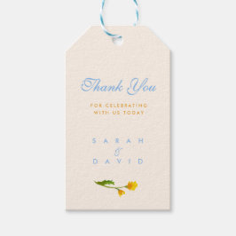 Blue & Yellow buttercup editable wedding ギフトタグ