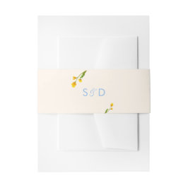 Blue & Yellow buttercup editable wedding 招待状ベリーバンド