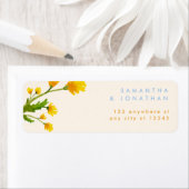 Blue & Yellow buttercup editable wedding Label ラベル (インサイチュ)