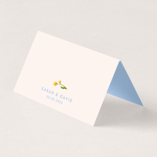 Blue & Yellow buttercup Wedding table numbers (裏面)