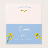 Blue & Yellow buttercup Wedding table numbers (外部フラット)