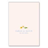 Blue & Yellow buttercup Wedding table numbers テーブルナンバー (裏面)