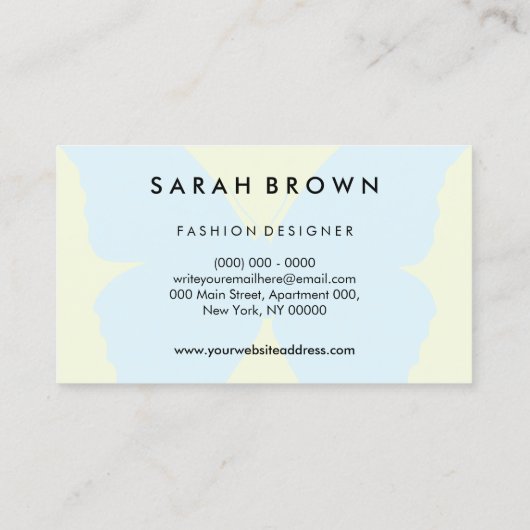 Blue & Yellow Butterfly | Elegant Professional 名刺 (裏面)