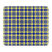 Blue Yellow Checker Argyle Pattern カッティングボード (正面)