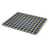 Blue Yellow Checker Argyle Pattern カッティングボード (角)
