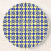 Blue Yellow Checker Argyle Pattern コースター (正面)