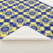 Blue Yellow Checker Argyle Pattern シェルパブランケット (3/4)