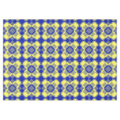 Blue Yellow Checker Argyle Pattern テーブルクロス (正面(横))
