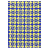 Blue Yellow Checker Argyle Pattern テーブルクロス (正面)