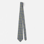 Blue Yellow Checker Argyle Pattern ネクタイ (正面)