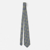 Blue Yellow Checker Argyle Pattern ネクタイ (裏面)