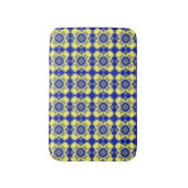 Blue Yellow Checker Argyle Pattern バスマット (正面縦)