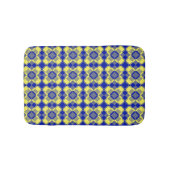 Blue Yellow Checker Argyle Pattern バスマット (正面)