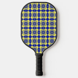 Blue Yellow Checker Argyle Pattern ピックルボールラケット